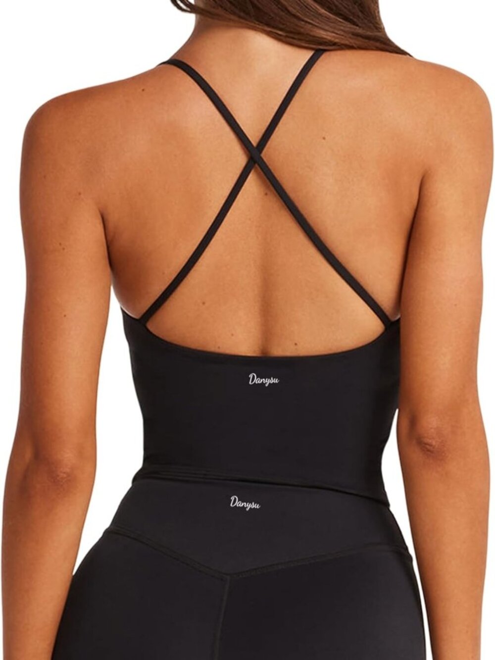 Padded Strappy Longline Sports Bra & Workout Tank Top for Women - Activewear